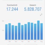 Pacer Laufapp Schritt Übersicht über die letzten 12 Monate